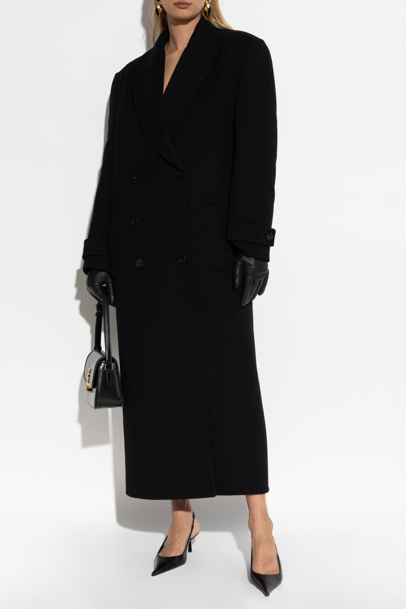 Black Double-breasted wool coat Saint Laurent - Vitkac Australia